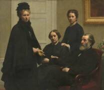 La Famille Dubourg. M. et Mme Dubourg et leurs filles : Victoria, femme de l'artiste, et Charlotte (Henri Fantin-Latour) - Muzeo.com