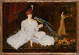 La Femme au perroquet (Georges Alfred Bottini) - Muzeo.com