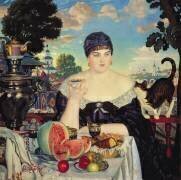 La femme du marchand au thé (Boris Mikhailovich Kustodiev) - Muzeo.com