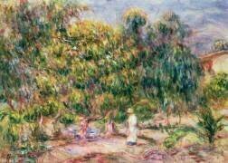 La femme en blanc dans le jardin des Colettes (Auguste Renoir) - Muzeo.com