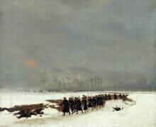 La guerre de 1870-1871: une colonne d'infanterie en route pour un raid (Edouard Detaille) - Muzeo.com