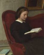 La liseuse : Marie Fantin Latour, soeur de l'artiste (Henri Fantin-Latour) - Muzeo.com