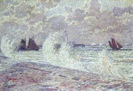 La Mer durant l'Equinoxe, Boulogne-sur-Mer (Theo van Rysselberghe) - Muzeo.com
