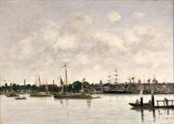 La Meuse à Dordrecht (Eugène Boudin) - Muzeo.com