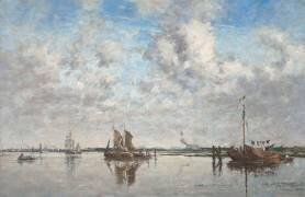 La Meuse à Rotterdam (Eugène Boudin) - Muzeo.com