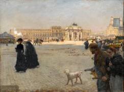 La Place du Carrousel : ruines des Tuileries en 1882 (Giuseppe de Nittis) - Muzeo.com