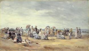 La plage de Trouville (Eugène Boudin) - Muzeo.com