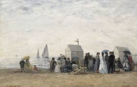 La plage de Trouville (Eugène Boudin) - Muzeo.com