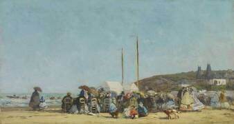 La plage de Trouville (Eugène Boudin) - Muzeo.com