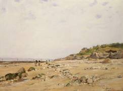 La plage de Villerville (Eugène Victor Bourgeois) - Muzeo.com