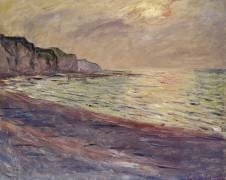 Beach at Pourville, Sunset (Claude Monet) - Muzeo.com