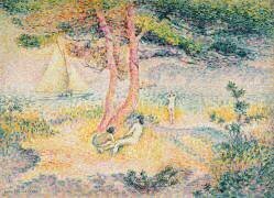 La plage à Saint Clair (Henri-Edmond Cross) - Muzeo.com