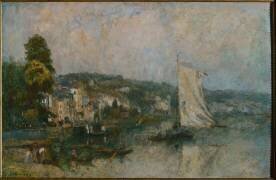 La Seine à la Bouille, environs de Rouen (Albert Lebourg) - Muzeo.com