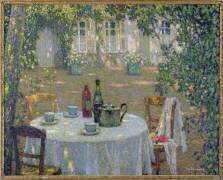 La table au soleil dans le jardin (Henri Le Sidaner) - Muzeo.com
