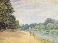 La Tamise avec l'église de Hampton (Alfred Sisley) - Muzeo.com