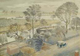 La Tamise à Hammersmith (Eric Ravilious) - Muzeo.com