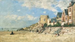 La tour Malakoff et le rivage à Trouville (Eugène Boudin) - Muzeo.com