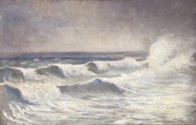 La vague à Dielette (Alphonse Osbert) - Muzeo.com
