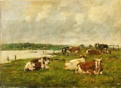 La vallée de la Touques (Eugène Boudin) - Muzeo.com