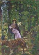 L'Allée, dit aussi Sous-bois à la dame au chien (Edouard Vuillard) - Muzeo.com