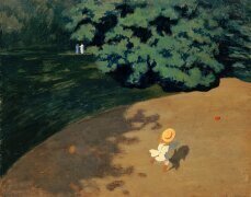 Le ballon ou Coin de parc avec enfant jouant au ballon (Félix Vallotton) - Muzeo.com
