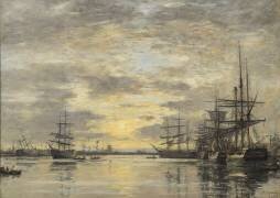 Le Bassin de L'Eure au Havre (Eugène Boudin) - Muzeo.com