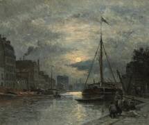 Le canal Saint-Martin au clair de lune (Stanislas Victor Edouard...) - Muzeo.com