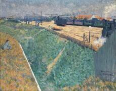 Le chemin de fer de l'Ouest à sa sortie de Paris (Charles Angrand) - Muzeo.com