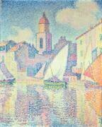 Le Clocher à Saint-Tropez (Paul Signac) - Muzeo.com
