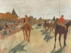 Le Défilé, dit aussi Chevaux de course devant les tribunes (Edgar Degas) - Muzeo.com