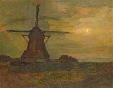 Le moulin de Oostzijdse au clair de lune (Piet Mondrian) - Muzeo.com