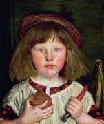 Le Petit Garçon Anglais : Portrait d'Oliver Madox Brown (1855-1874), Fils de l'Artiste (Ford Madox Brown) - Muzeo.com