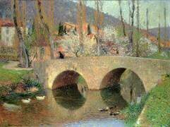 Le pont de Labastide du Vert au printemps (Henri Martin) - Muzeo.com
