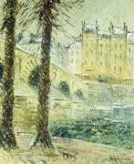 Le Pont Marie dans la neige (Gustave Loiseau) - Muzeo.com