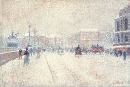 Le Pont-Neuf sous la neige (Albert Dubois-Pillet) - Muzeo.com