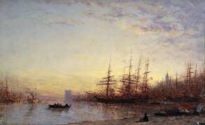 Le port de Marseille au coucher du soleil (Félix Ziem) - Muzeo.com