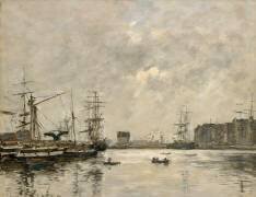 Le Port du Havre, bassin de la Barre (Eugène Boudin) - Muzeo.com