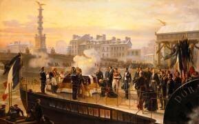 Le Retour des cendres de Napoléon Ier, l'arrivée de la Dorade à Courbevoie, le 14 décembre 1840 (Henri Félix Emmanuel...) - Muzeo.com