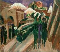 Le tram électrique dans la rue Leipzig (Ernst Ludwig Kirchner) - Muzeo.com