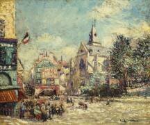 L'église Saint-Médard et le chemin Mouffetard à Paris (Gustave Loiseau) - Muzeo.com
