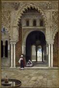 Les Arabes dans une cour (Frans Wilhelm Odelmark) - Muzeo.com