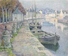 Les bateaux de gravier (Henri Le Sidaner) - Muzeo.com