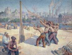 Les batteurs de pieux, quai de la Seine à Billancourt (Maximilien Luce) - Muzeo.com