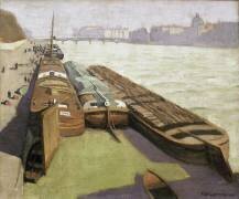 Les chalands, bords de Seine (Félix Vallotton) - Muzeo.com