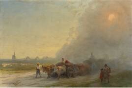 Les chariots de bœufs dans la steppe ukrainienne (Ivan Aivazovsky) - Muzeo.com