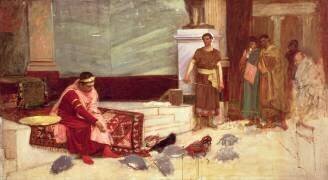 Les favoris de l'empereur Honorius (John William Waterhouse) - Muzeo.com