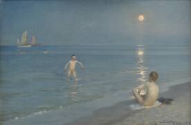 Les garçons se baignant à Skagen (Peder Severin Kröyer) - Muzeo.com
