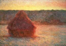 Les meules de foin au coucher du soleil (Claude Monet) - Muzeo.com