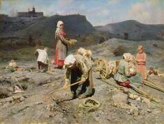 Les pauvres ramassent du charbon dans une mine épuisée (Nikolaj Alekseevich Kasatkin) - Muzeo.com