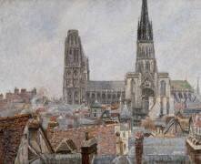 Les toits du vieux Rouen, temps gris, la cathédrale 1896 (Camille Pissarro) - Muzeo.com